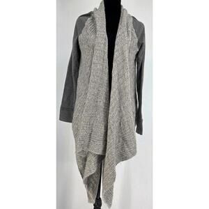 Anthropologie Saturday Sunday Womens Cardigan Medium Gray Cascade Front Angora